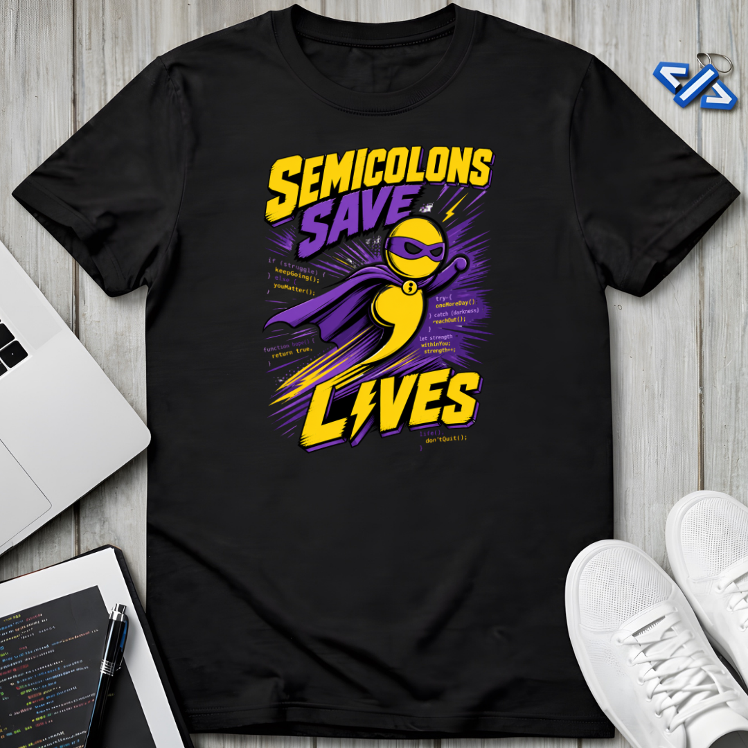 Superhero Semicolon T-Shirt