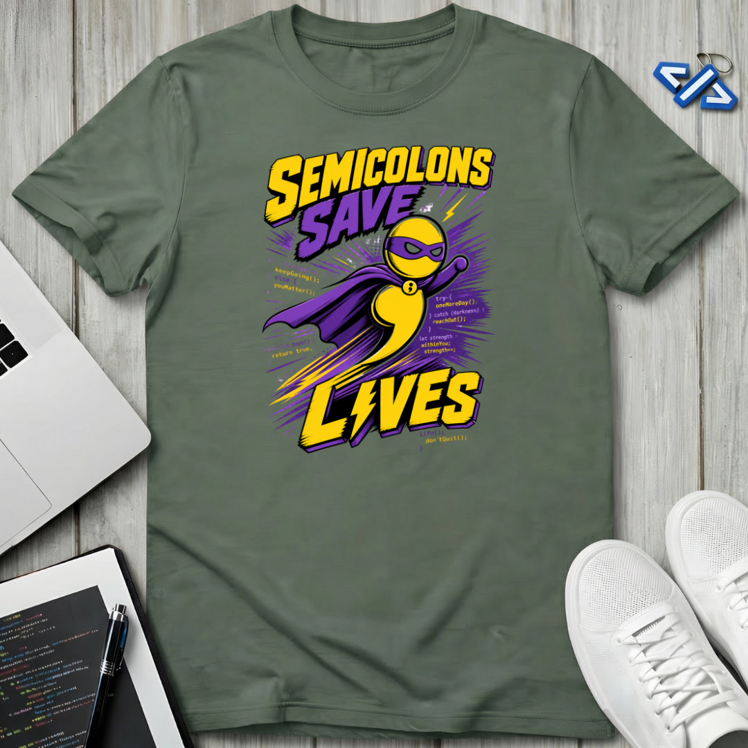 Superhero Semicolon T-Shirt