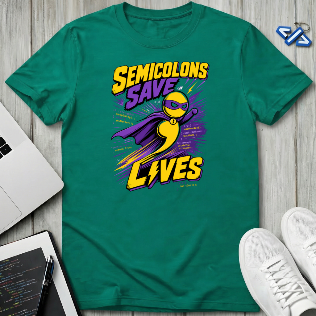 Superhero Semicolon T-Shirt